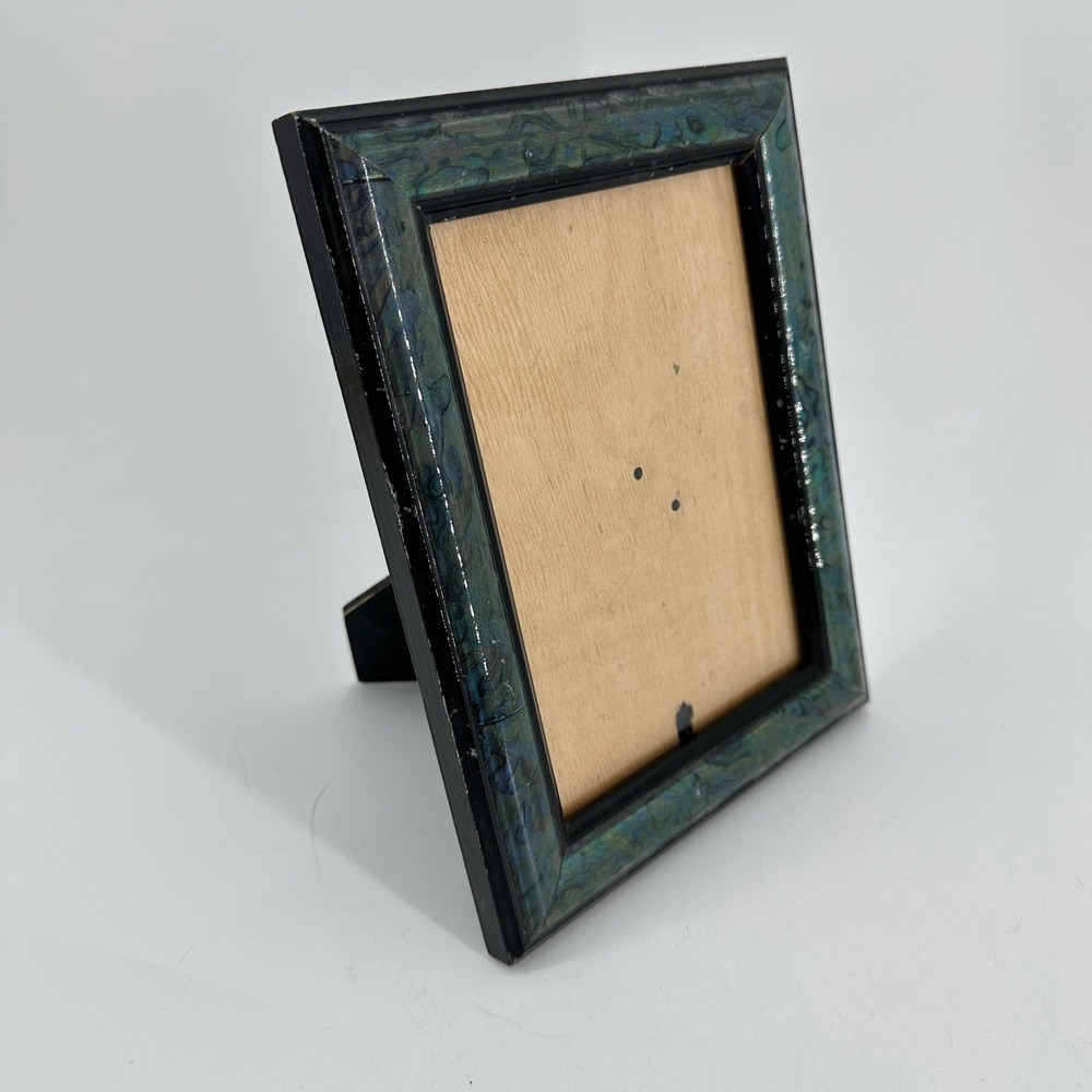 Iridescent Abalone Style Blue Teal 5x7 Picture Frame Tabletop Home Decor